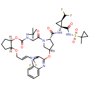 Chemical structure of Glecaprevir , CAS 1365970-03-1, AChemBlock Y228462