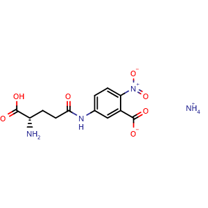 Chemical structure of ammonium (S)-5-(4-amino-4-carboxybutanamido)-2-nitrobenzoate , CAS 63699-78-5, AChemBlock Y228492