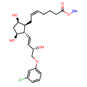 Chemical structure of Cloprostenol sodium salt , CAS 55028-72-3, AChemBlock Y228532