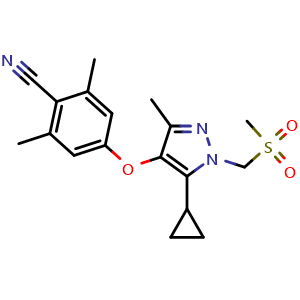 4-((5-cyclopropyl-3-methyl-1-((methylsulfonyl)methyl)-1H-pyrazol-4-yl)oxy)-2,6-dimethylbenzonitrile