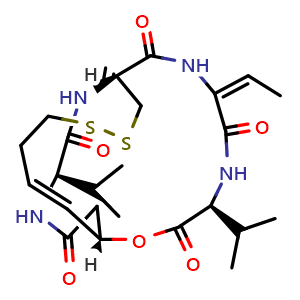 Chemical structure of Romidepsin , CAS 128517-07-7, AChemBlock Y228574