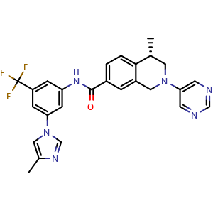 (S)-4-methyl-N-(3-(4-methyl-1H-imidazol-1-yl)-5-(trifluoromethyl)phenyl)-2-(pyrimidin-5-yl)-1,2,3,4-tetrahydroisoquinoline-7-carboxamide