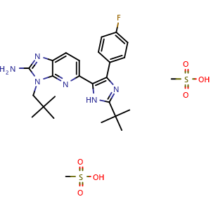 Chemical structure of Ralimetinib dimesylate , CAS 862507-23-1, AChemBlock Y228654