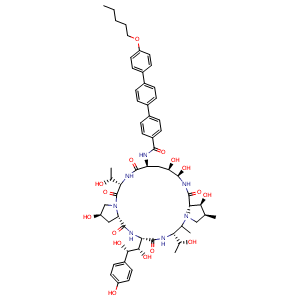 Chemical structure of Anidulafungin , CAS 166663-25-8, AChemBlock Y228675