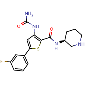 Chemical structure of AZD-7762 , CAS 860352-01-8, AChemBlock Y228679