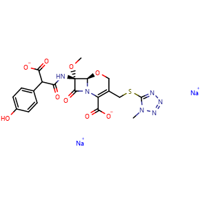 Chemical structure of Moxalactam sodium salt , CAS 64953-12-4, AChemBlock Y228713