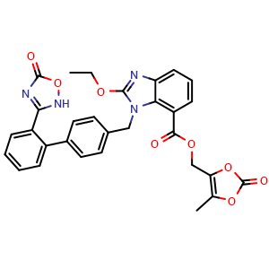 Chemical structure of Azilsartan Medoxomil , CAS 863031-21-4, AChemBlock Y228724