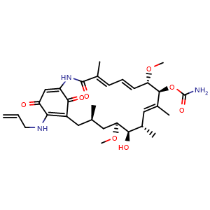 Chemical structure of Tanespimycin , CAS 75747-14-7, AChemBlock Y228738