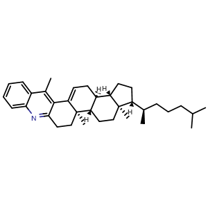 Chemical structure of (3R,3aR,5aS,5bR,15aS,15bS)-3a,5b,13-trimethyl-3-((R)-6-methylheptan-2-yl)-2,3,3a,4,5,5a,5b,6,7,15,15a,15b-dodecahydro-1H-cyclopenta[5,6]naphtho[2,1-a]acridine , CAS 2766509-32-2, AChemBlock Y228751