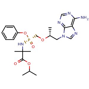 Chemical structure of (R,1R)-Tenofovir amibufenamide , CAS 1571076-37-3, AChemBlock Y228754