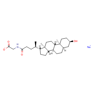 Chemical structure of Glycolithocholic acid, sodium salt , CAS 24404-83-9, AChemBlock Y228785