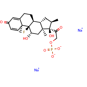 Chemical structure of Dexamethasone Sodium Phosphate , CAS 2392-39-4, AChemBlock Y228821