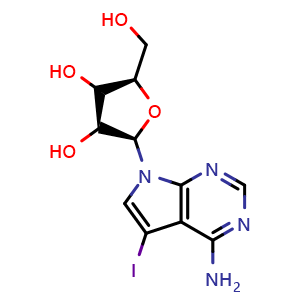 Chemical structure of 5-Iodotubercidin , CAS 24386-93-4, AChemBlock Y228874