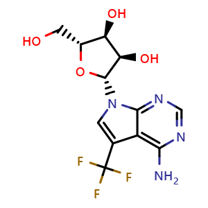 Chemical structure of Trifluoromethyl-tubercidin , CAS 1854086-05-7, AChemBlock Y228910