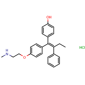 Chemical structure of Endoxifen hydrochloride , CAS 1197194-41-4, AChemBlock Y229083