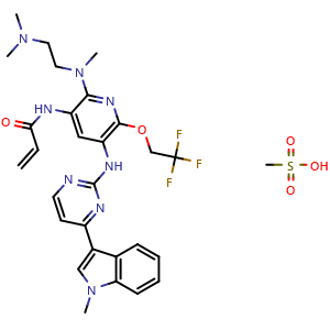 Chemical structure of Alflutinib mesylate , CAS 2130958-55-1, AChemBlock Y229141