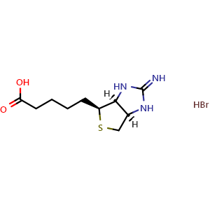 Chemical structure of 2-Iminobiotin hydrobromide , CAS 76985-52-9, AChemBlock Y229166