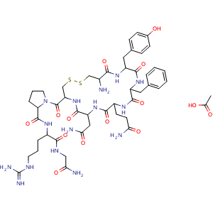 Chemical structure of Argipressin acetate , CAS 129979-57-3, AChemBlock Y229191