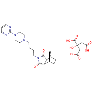 Chemical structure of Tandospirone citrate , CAS 112457-95-1, AChemBlock Y229219