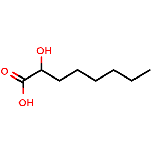 Chemical structure of 2-Hydroxycaprylic acid , CAS 617-73-2, AChemBlock Y229230