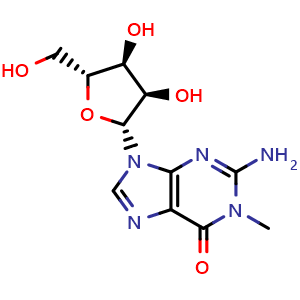 Chemical structure of 1-Methylguanosine , CAS 2140-65-0, AChemBlock Y229254