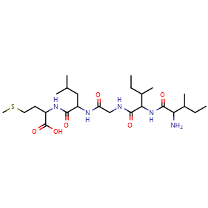Chemical structure of isoleucylisoleucylglycylleucylmethionine , CAS 149385-65-9, AChemBlock Y229257