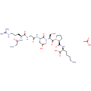 Chemical structure of GRGDSPK acetate , CAS 144027-77-0, AChemBlock Y229260