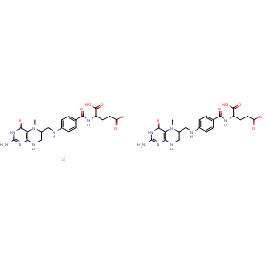 Chemical structure of Calcium N5-methyltetrahydrofolate , CAS 26560-38-3, AChemBlock Y229272