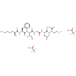 Chemical structure of Eledoisin Related Peptide 2TFA , AChemBlock Y229282