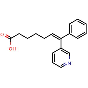 Chemical structure of (6Z)-7-Phenyl-7-(3-Pyridinyl)-6-Heptenoic acid , CAS 89667-39-0, AChemBlock Y229324