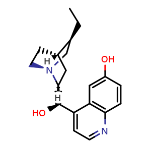 Chemical structure of 6'-hydroxydihydrocinchonidine , CAS 5962-19-6, AChemBlock Y229325