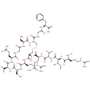 Chemical structure of AOD9604 acetate , AChemBlock Y229342