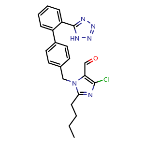 Chemical structure of Losartan Carboxaldehyde , CAS 114798-36-6, AChemBlock Y229349