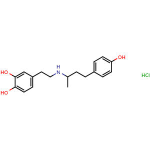 Chemical structure of Dobutamine hydrochloride , CAS 49745-95-1, AChemBlock Y229376