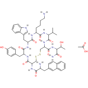 Chemical structure of Lanreotide acetate , CAS 2378114-72-6, AChemBlock Y229393