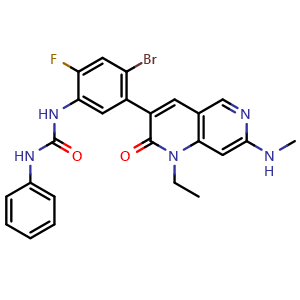 Chemical structure of Ripretinib , CAS 1442472-39-0, AChemBlock Y229421