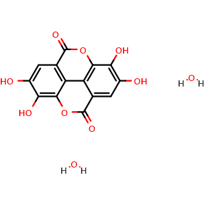 Chemical structure of Ellagic acid Dihydrate , CAS 133039-73-3, AChemBlock Y229647