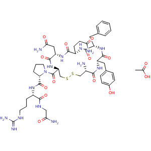 Chemical structure of Vasopressin acetate , CAS 914200-83-2, AChemBlock Y229752