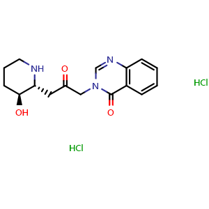Chemical structure of Febrifugine dihydrochloride , CAS 32434-42-7, AChemBlock Y229793