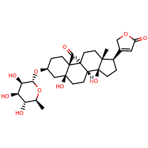 Chemical structure of Convallatoxin , CAS 508-75-8, AChemBlock Y229797