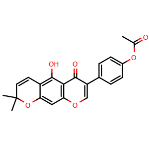 Chemical structure of Alpinumisoflavone acetate , CAS 86989-18-6, AChemBlock Y229812