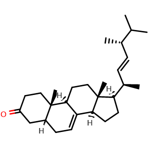 Chemical structure of Ergosta-7,22-dien-3-one , CAS 32507-77-0, AChemBlock Y229817