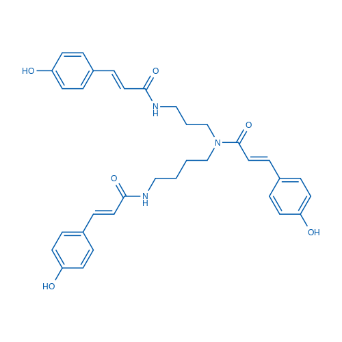 Chemical structure of tricoumaroyl spermidine , CAS 131086-78-7, AChemBlock Y229829