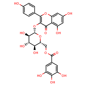 Chemical structure of Kaempferol 3-O-(6''-galloyl)-beta-D-glucopyranoside , CAS 56317-05-6, AChemBlock Y229830