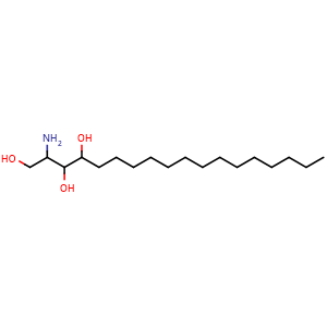 Chemical structure of 2-Aminooctadecane-1,3,4-Triol , CAS 13552-11-9, AChemBlock Y229846