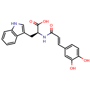 Chemical structure of N-Caffeoyltryptophan , CAS 109163-69-1, AChemBlock Y229863