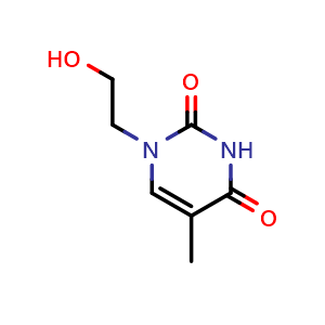 Chemical structure of 1-(2-hydroxyethyl)thymine , CAS 22441-51-6, AChemBlock Y229882