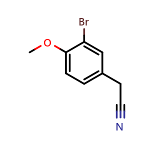 Chemical structure of 3-Bromo-4-Methoxyphenylacetonitrile , CAS 772-59-8, AChemBlock Y229889