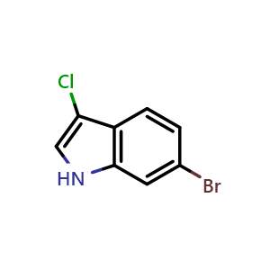 Chemical structure of 3-Chloro-6-Bromoindole , CAS 57916-08-2, AChemBlock Y229890