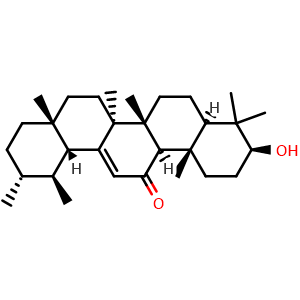 Chemical structure of 11-oxo-alpha-amyrin , CAS 2118-90-3, AChemBlock Y229898